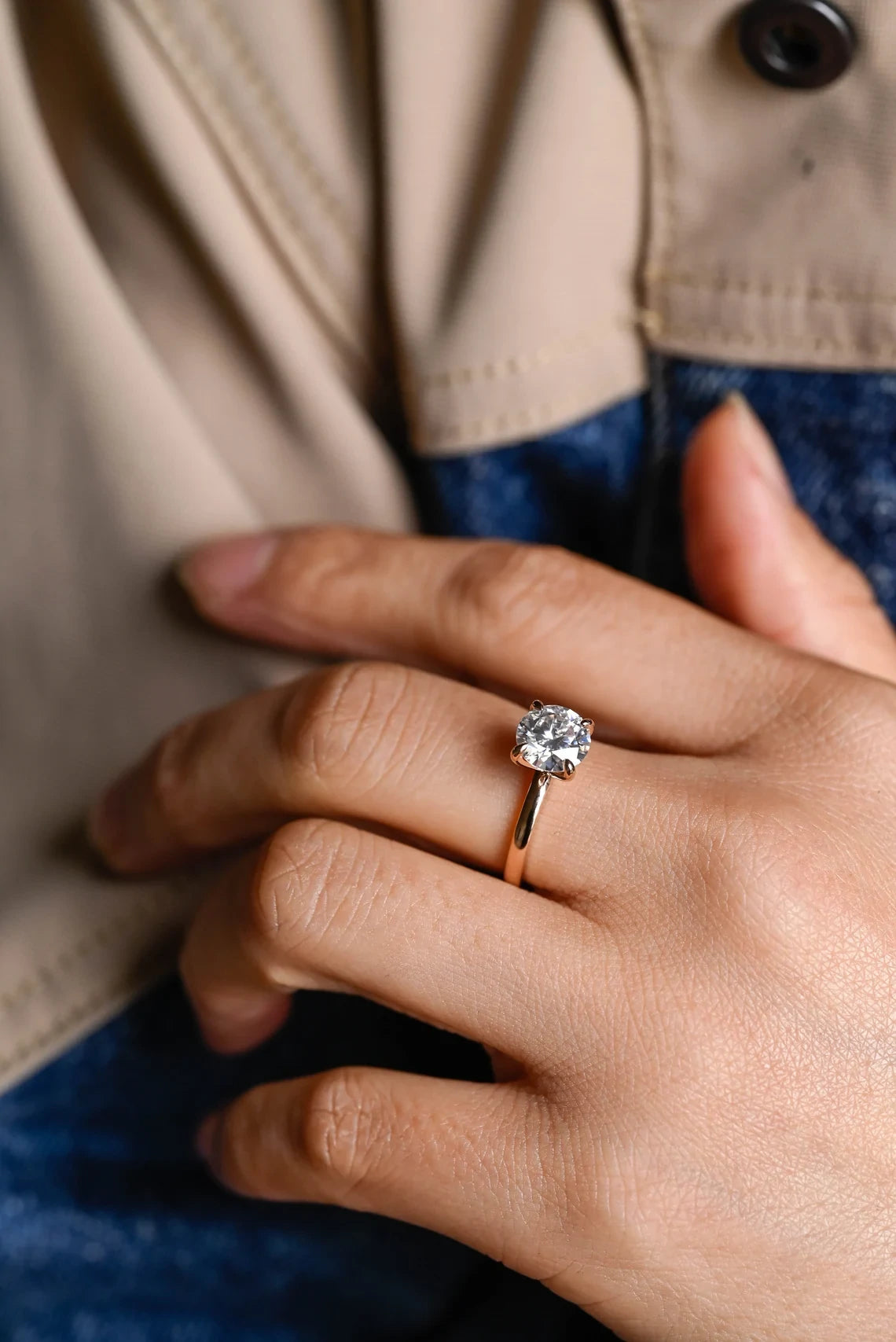 Timeless Moissanite Ring | Minimal Design Gold | For Women