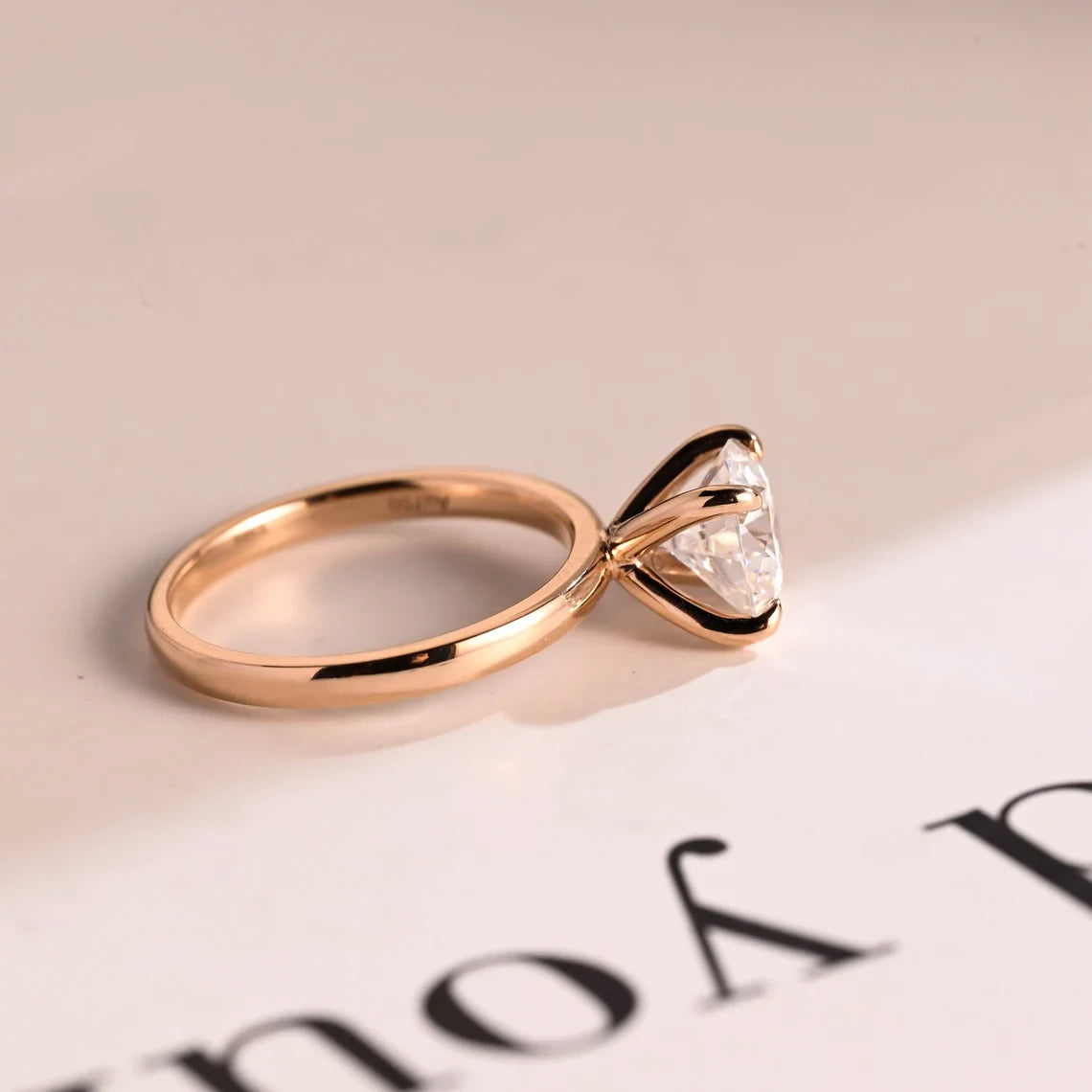 Romantic Engagement Ring | 18K Moissanite Glow | Birthday Gift