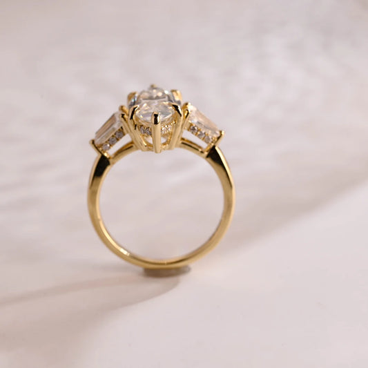 Three stone engagement ring