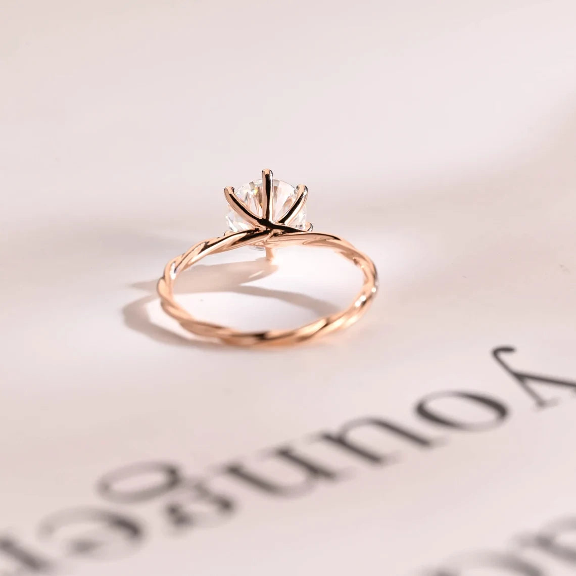 Moissanite Proposal Ring | Rose Gold Gift Idea | Dainty Design