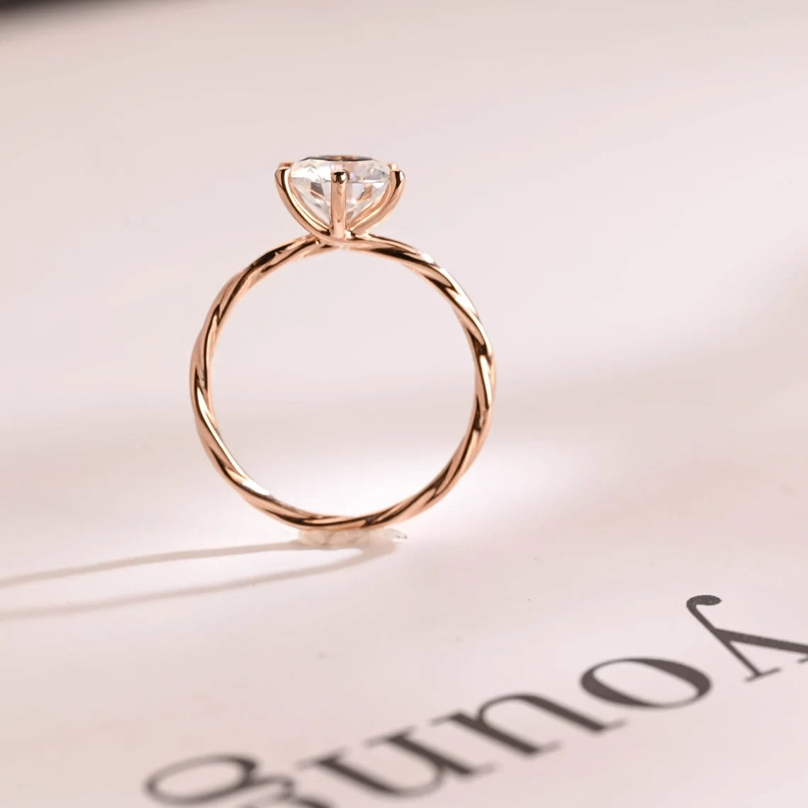 18K Moissanite Engagement | Dainty Birthday Ring | Minimalist Style