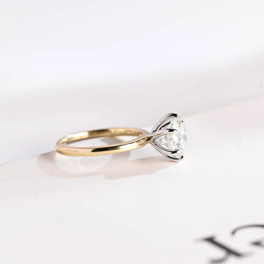 Two Tone Beauty | 14K Gold Ring | Moissanite Sparkle Gift