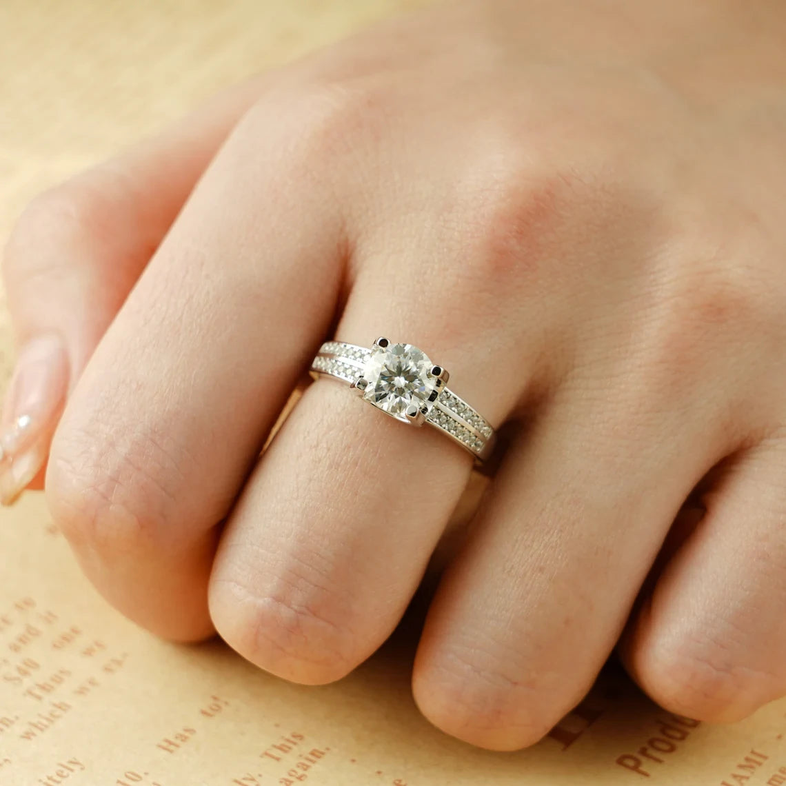Timeless Glow | Double Pavé Shine | Moissanite Gift Ring