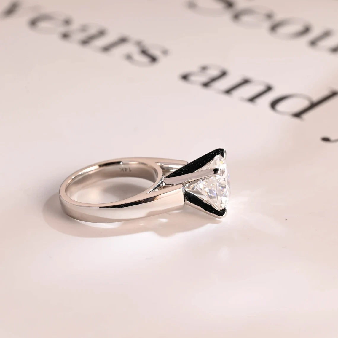 Women's Promise Ring | Gold Solitaire for Her | Radiant Round Cut