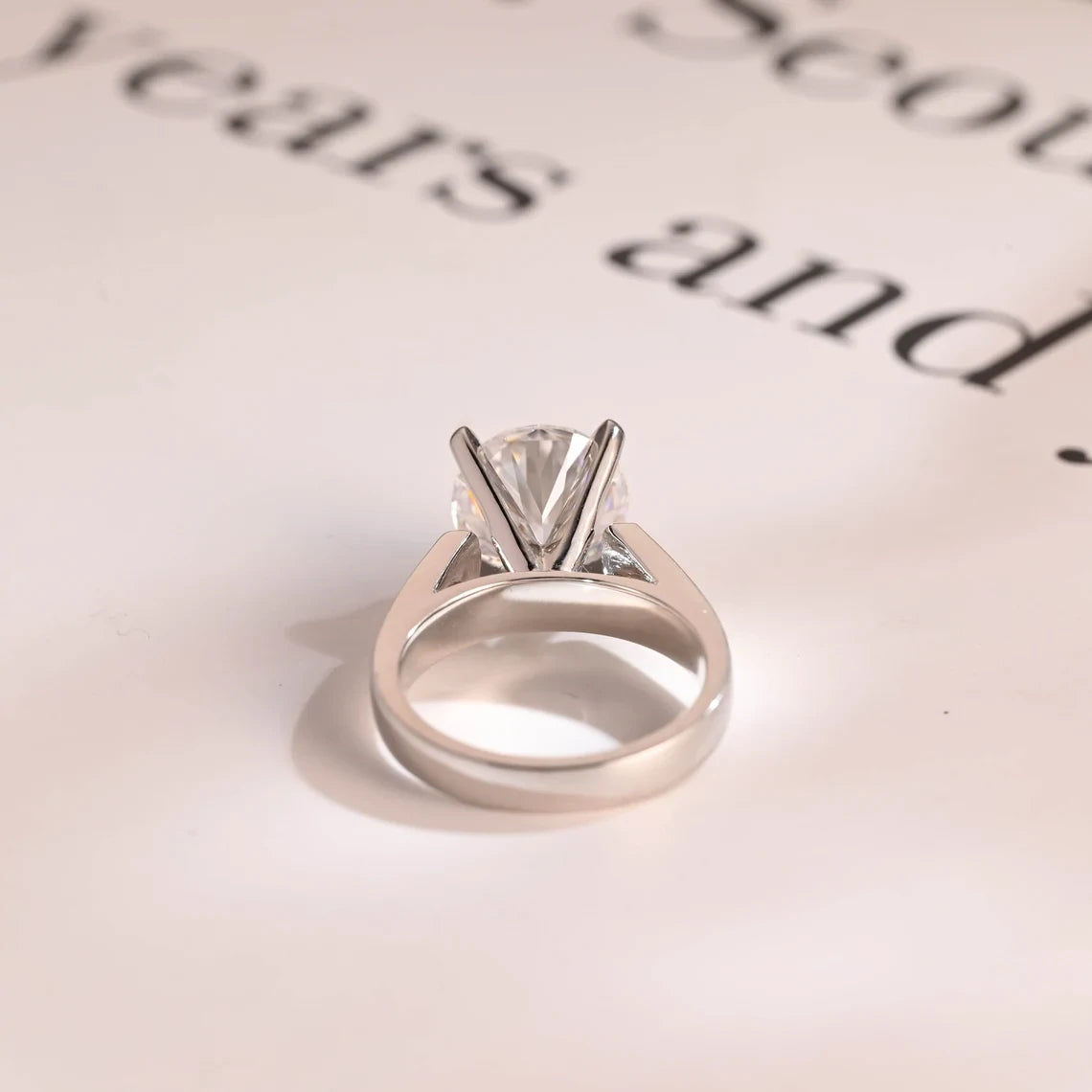 Round Cut Moissanite Ring | High Set Solitaire Band | Classic Gold Jewelry
