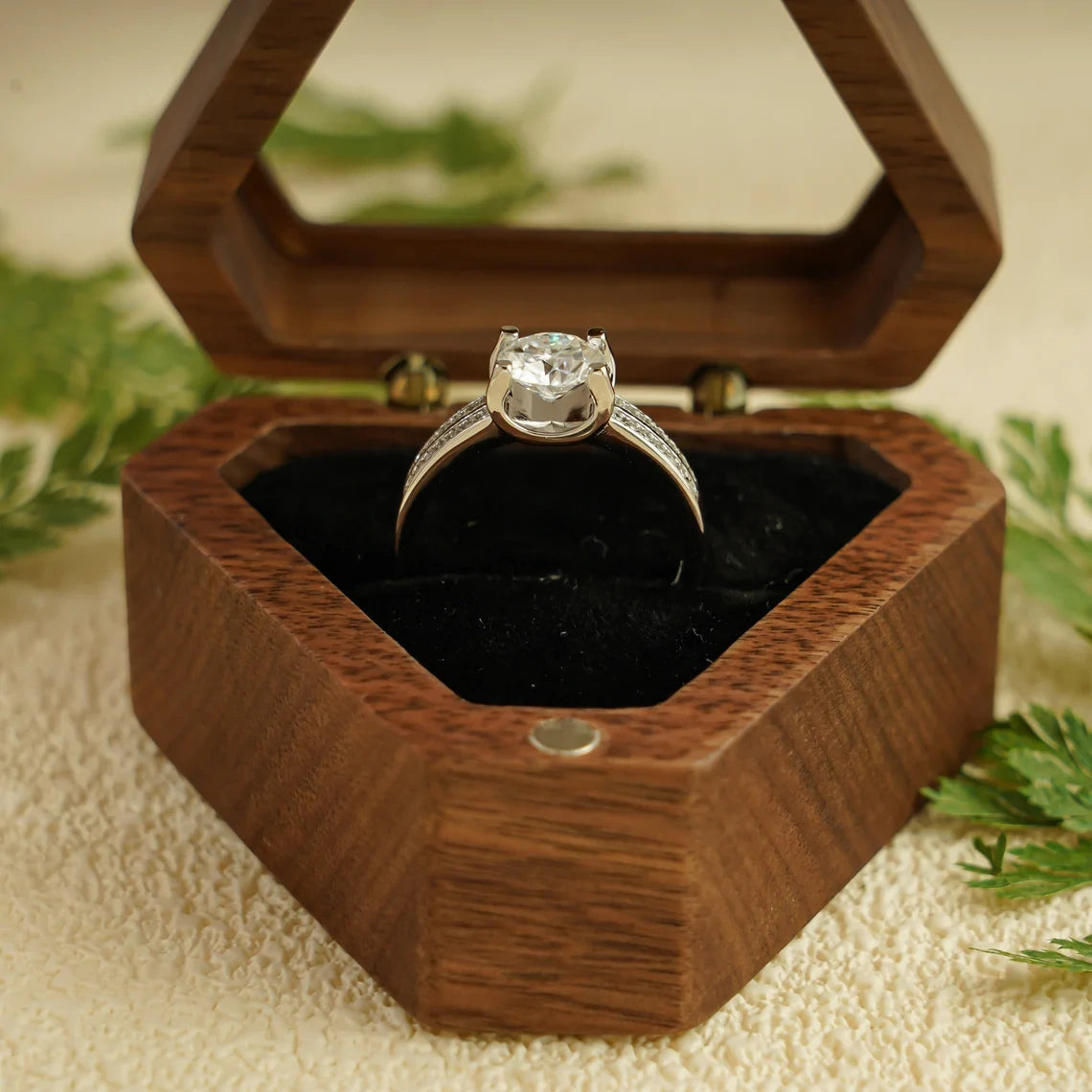 Round Cut Brilliance | Half Pavé Detail | Solid Gold Ring