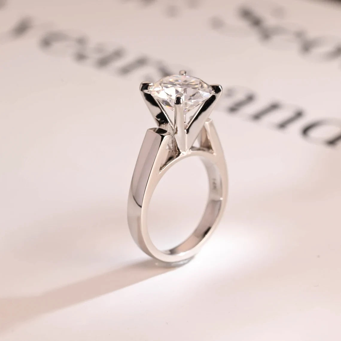 Luxury Engagement Ring | High Setting Moissanite | Pure Gold Elegance