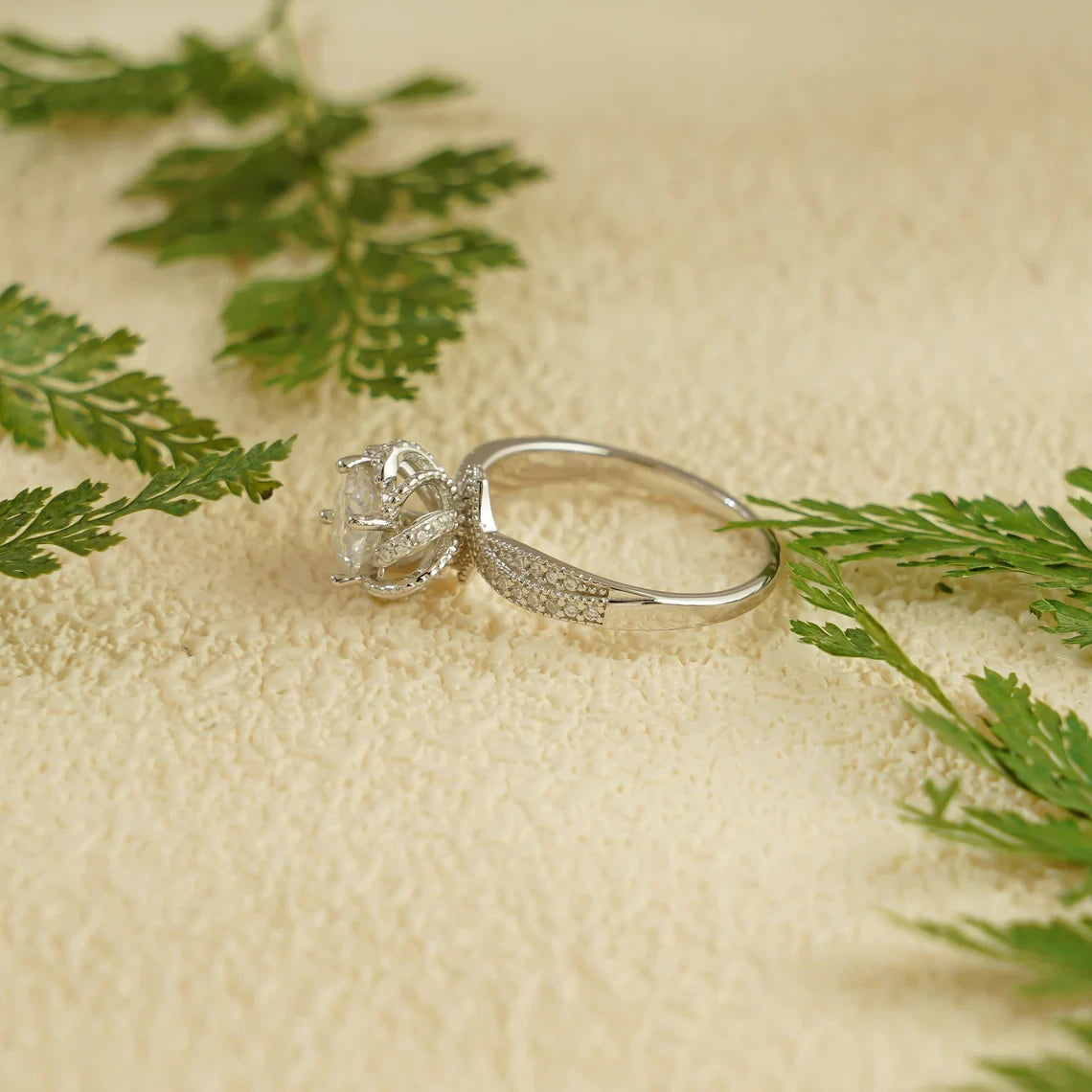 Celebrate Her Shine | Gold Pavé Band | Twisted Moissanite