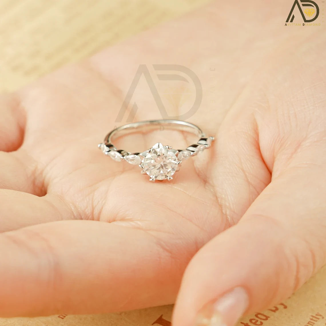 Luxury Moissanite Band | Classic Engagement Jewelry | Timeless Ring