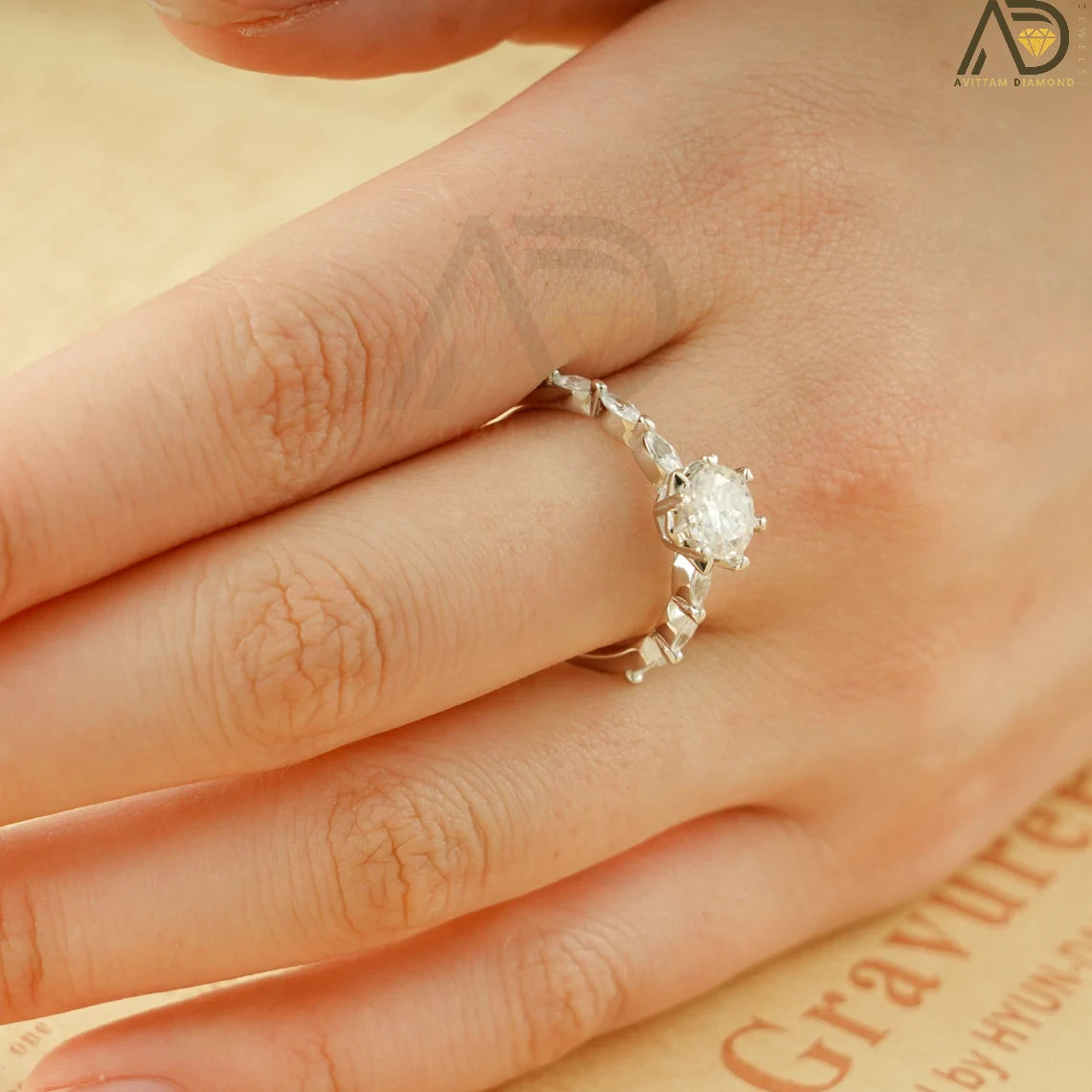 Luxury Moissanite Band | Classic Engagement Jewelry | Timeless Ring