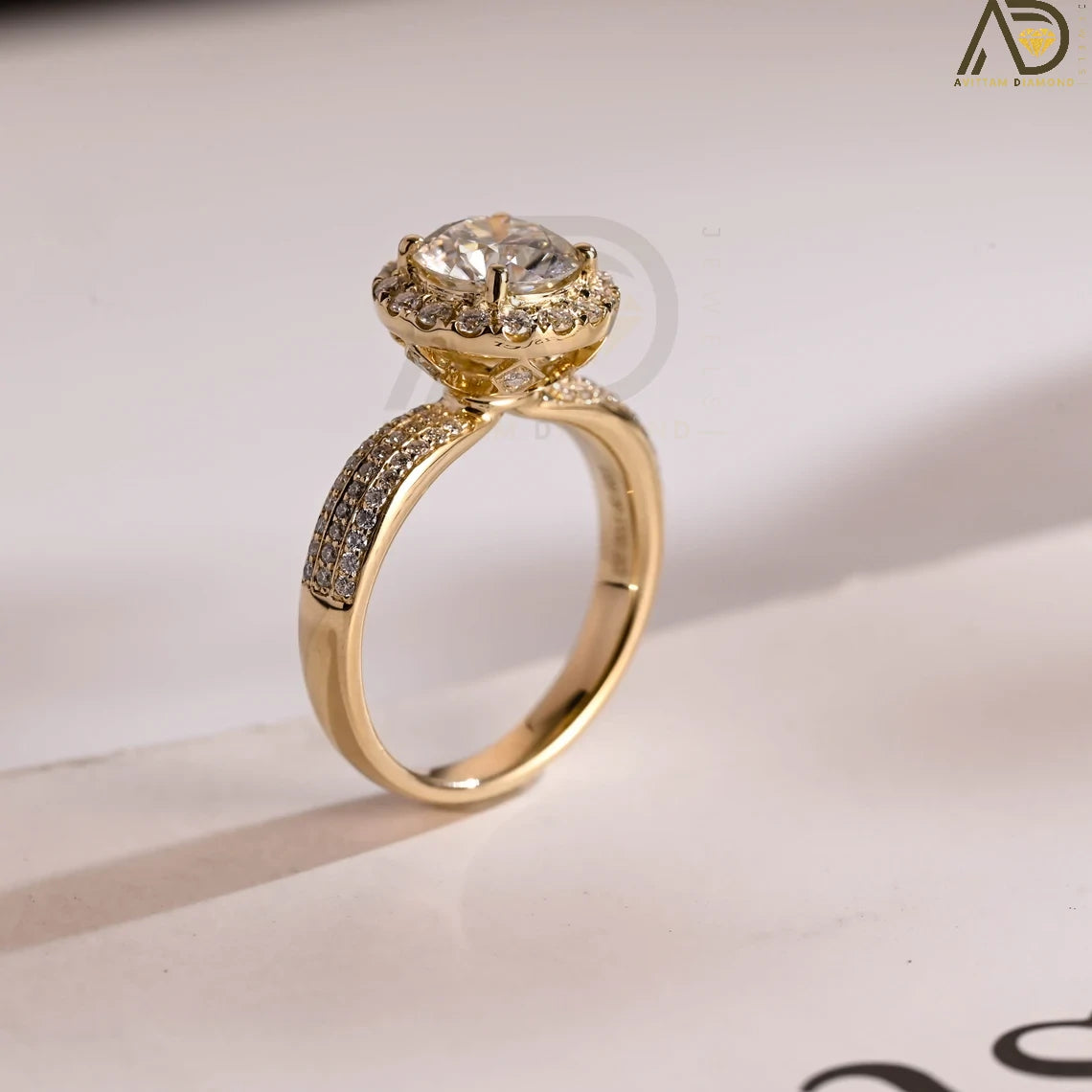 Solid Gold Moissanite Band | 3mm Wide Elegant Ring | Romantic Promise