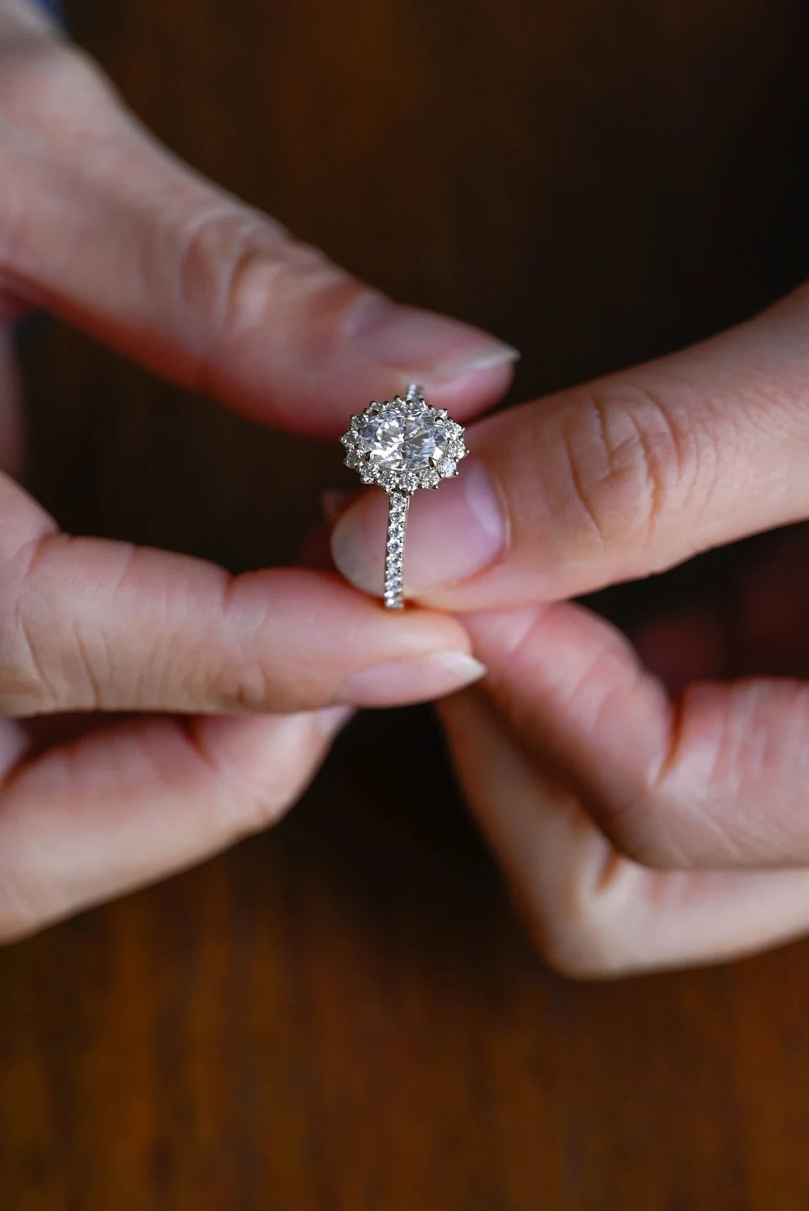 oval moissanite ring