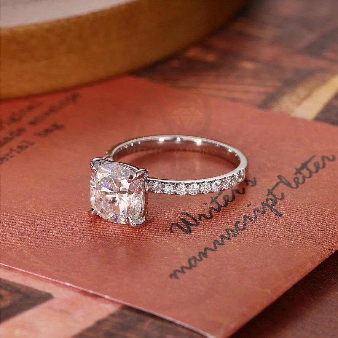 Cushion Moissanite Engagement Ring, Solid Gold Half Eternity Wedding Ring, Square Cushion Promise Ring for Women, Anniversary Gifts for Wife, Cushion-cut Moissanite Ring, Gold Eternity Band, Women's Promise Ring, Wife Anniversary Jewelry, Moissanite Wedding Band, Square Cut Engagement Ring, Gold Anniversary Ring, Women's Eternity Band, Cushion-shaped Promise Ring, Wife's Special Anniversary Gift, Elegant Moissanite Wedding Jewelry.