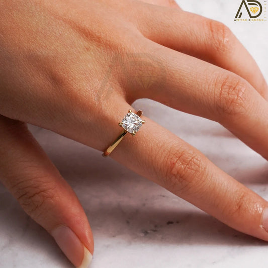 Solid Gold Moissanite Ring