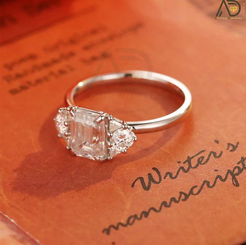 emerald cut diamond engagement rings