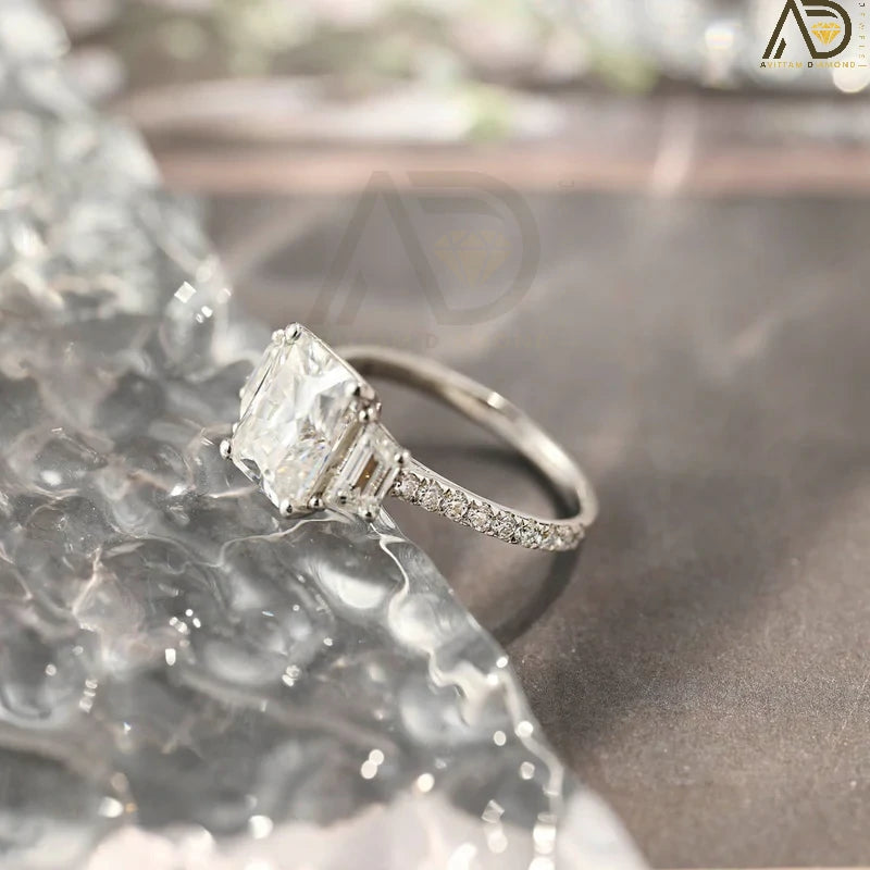 Classic Three Stone Moissanite Ring