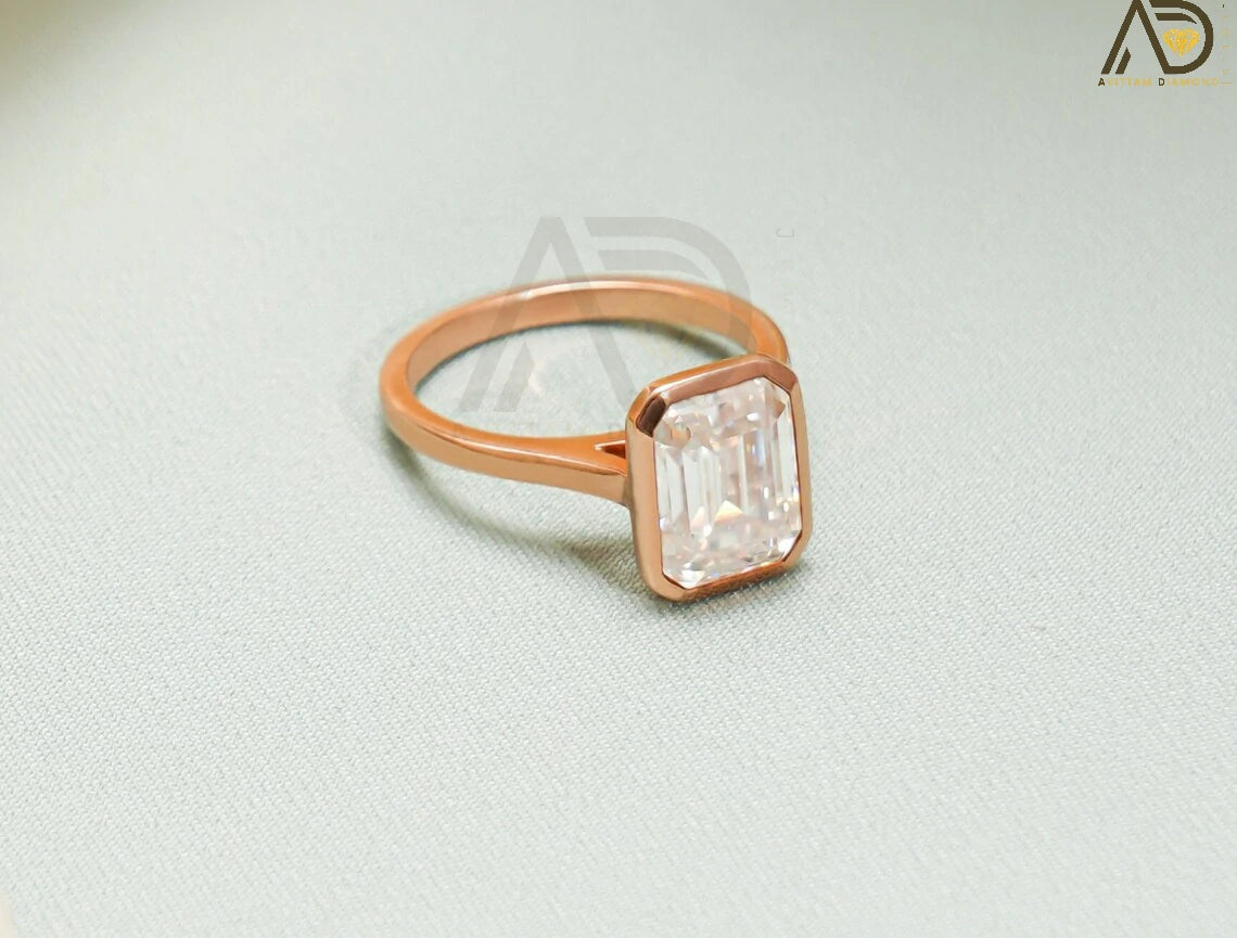 10K Gold Moissanite Ring | 14K Gold Engagement Ring | 18K Gold Moissanite Jewelry