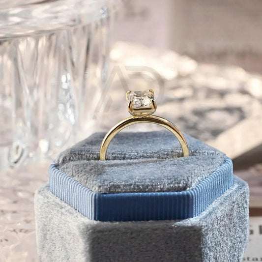 Solitaire radiant moissanite engagement ring, Customizable anniversary gifts, Moissanite solid gold ring, Radiant wedding ring for women wife, Radiant moissanite ring, Anniversary jewelry, Bridal ring, Customizable wedding band.