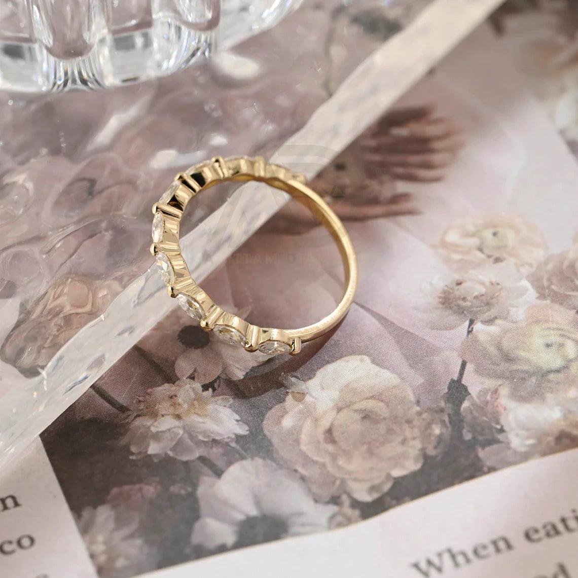 Marquise Moissanite Wedding Band, Solid Gold Bridal Ring, Half-Eternity Matching Band, Anniversary Gift, Valentine's Day Gift, Moissanite Anniversary Band, Fine Jewelry, Handcrafted Wedding Ring, Unique Bridal Set, Romantic Jewelry, Timeless Elegance, Luxurious Wedding Jewelry, Symbol of Love