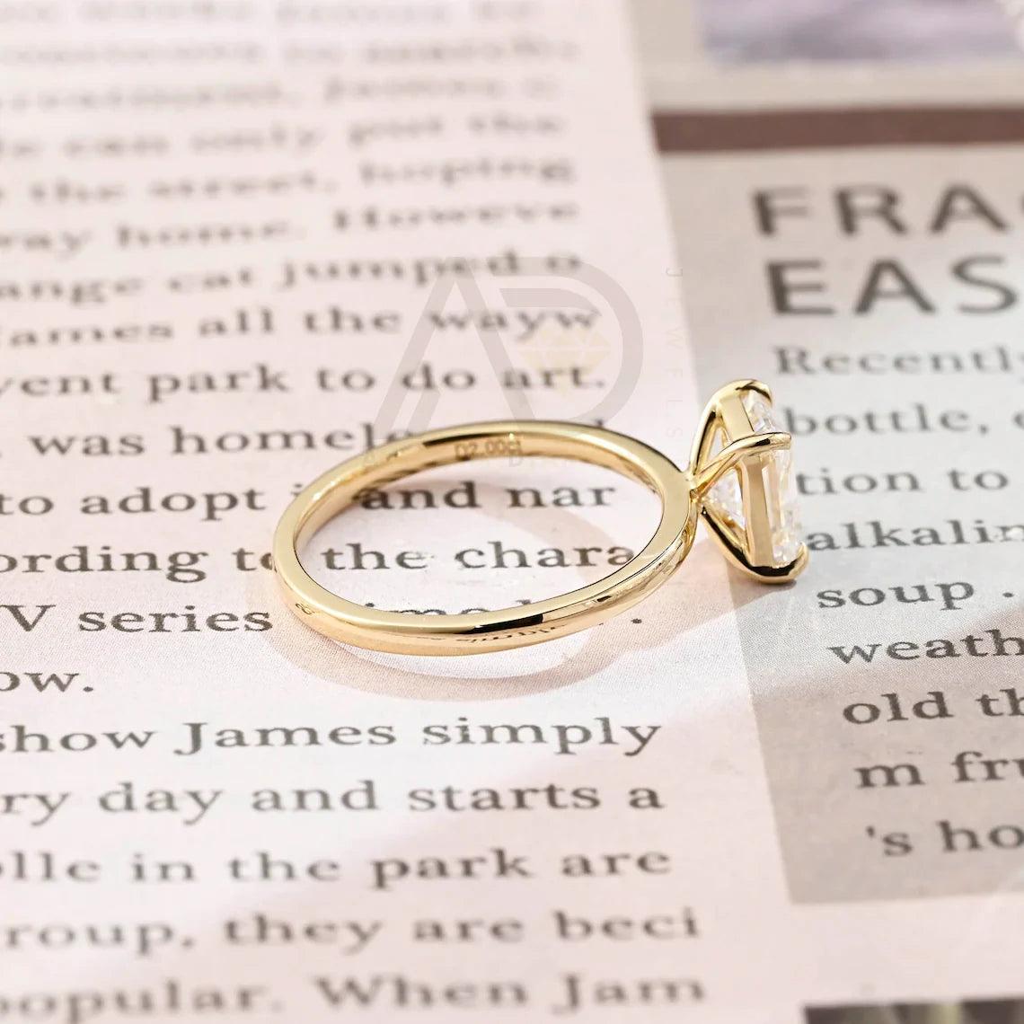 Solitaire radiant moissanite engagement ring, Customizable anniversary gifts, Moissanite solid gold ring, Radiant wedding ring for women wife, Radiant moissanite ring, Anniversary jewelry, Bridal ring, Customizable wedding band.