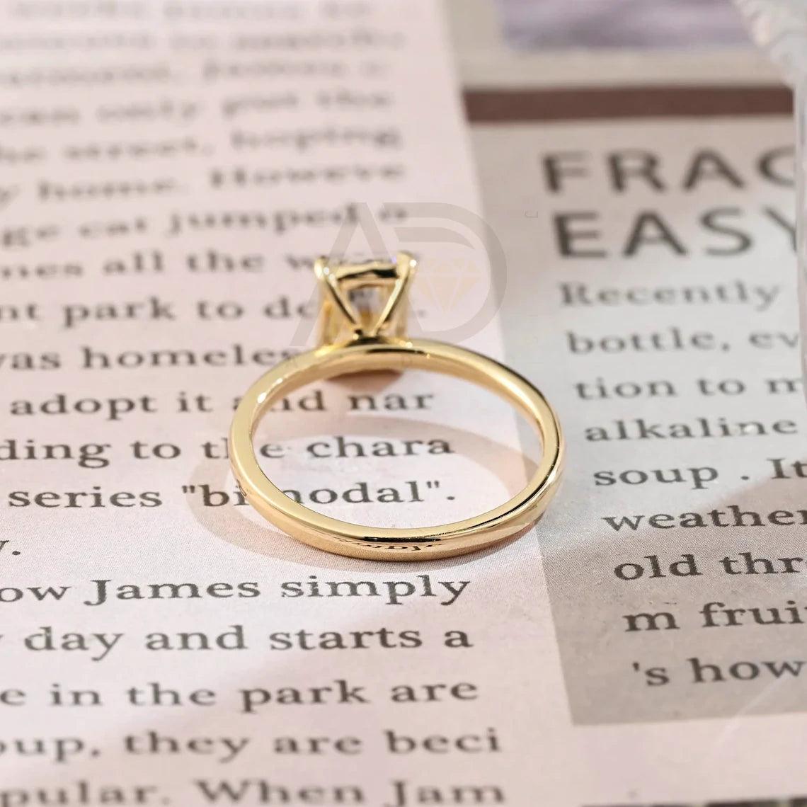 Solitaire radiant moissanite engagement ring, Customizable anniversary gifts, Moissanite solid gold ring, Radiant wedding ring for women wife, Radiant moissanite ring, Anniversary jewelry, Bridal ring, Customizable wedding band.