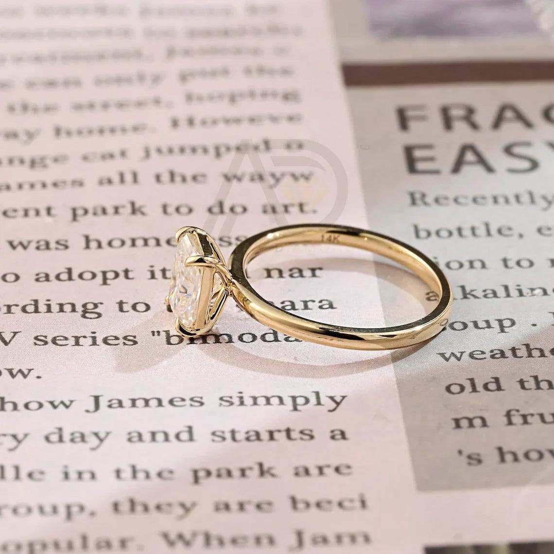 Solitaire radiant moissanite engagement ring, Customizable anniversary gifts, Moissanite solid gold ring, Radiant wedding ring for women wife, Radiant moissanite ring, Anniversary jewelry, Bridal ring, Customizable wedding band.