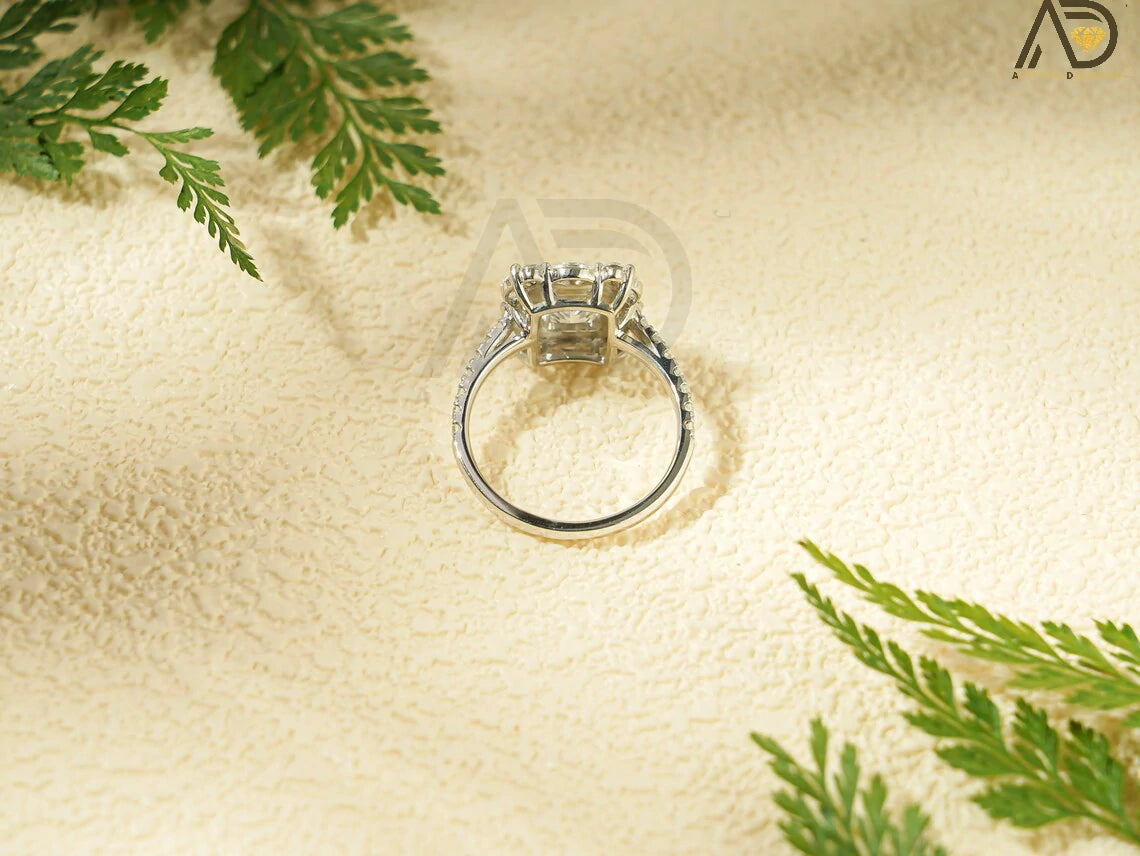 Emerald Halo Anniversary Ring,