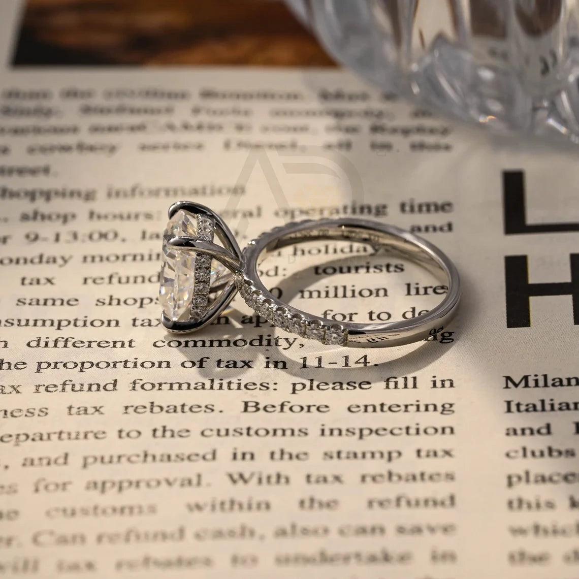 Elongated Cushion Cut Moissanite Engagement Ring with Hidden-Halo, 10K Solid Gold, 14K Solid Gold, 18K Solid Gold, Handmade Vintage Promise Ring, Anniversary Gift, Elongated Cushion Moissanite Ring, Hidden-Halo Engagement Ring, Vintage Promise Ring, Handmade Engagement Ring, Solid Gold Ring, Anniversary Band, Promise Ring, Vintage Style Ring, Gold Anniversary Gift