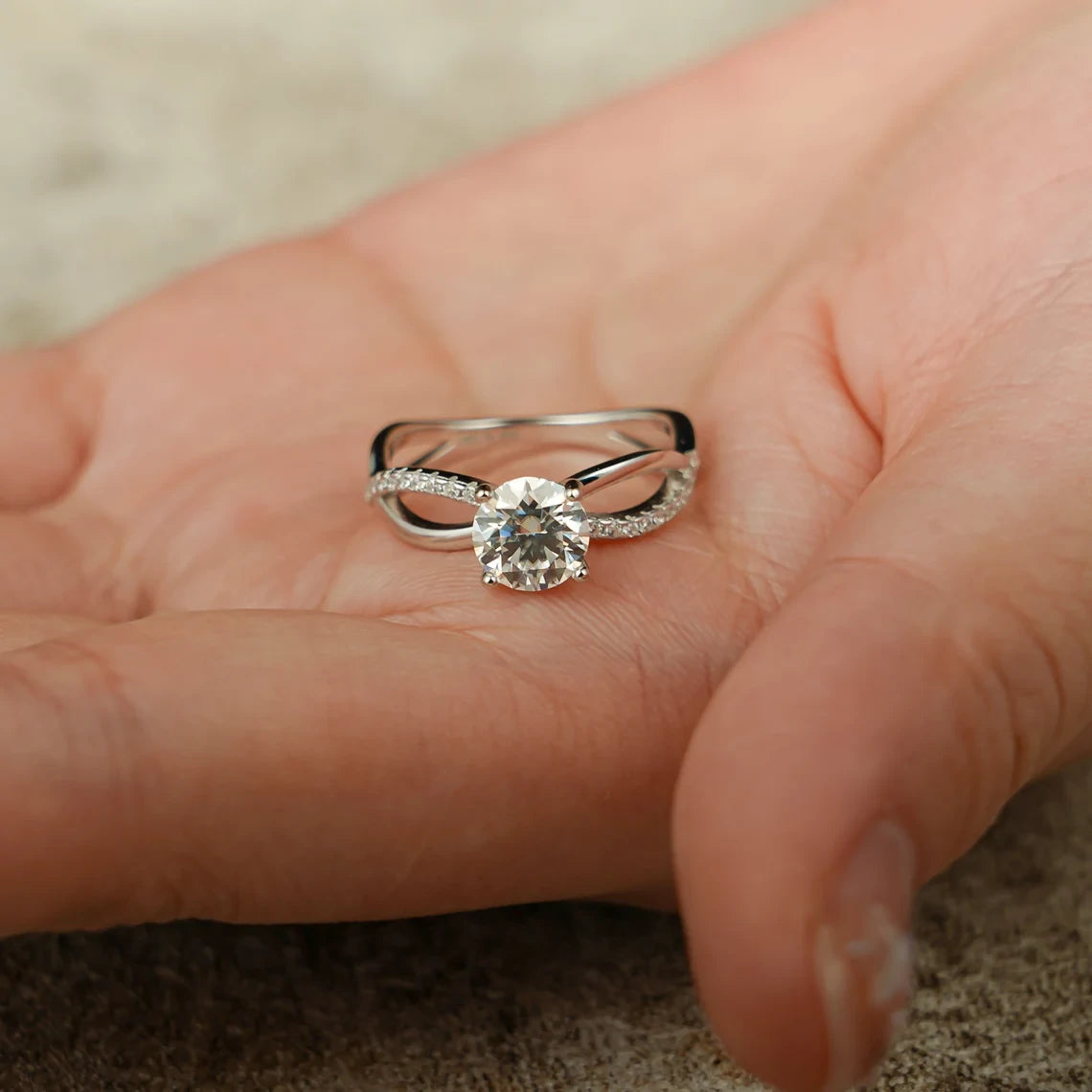 Double Band Design | Elegant Moissanite | Solid Gold Ring