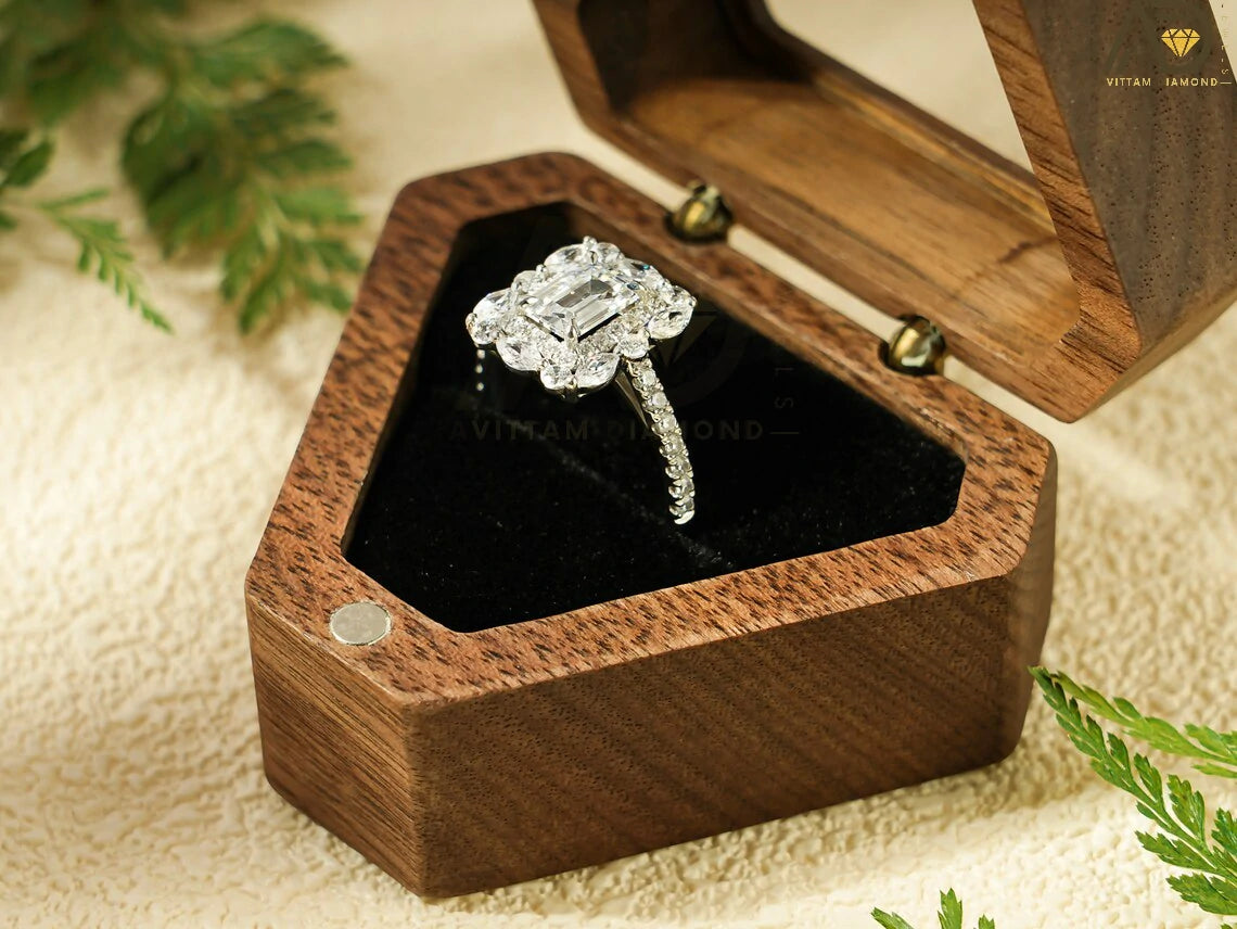 Elegant Anniversary Jewelry, Sparkling Designer Halo Ring