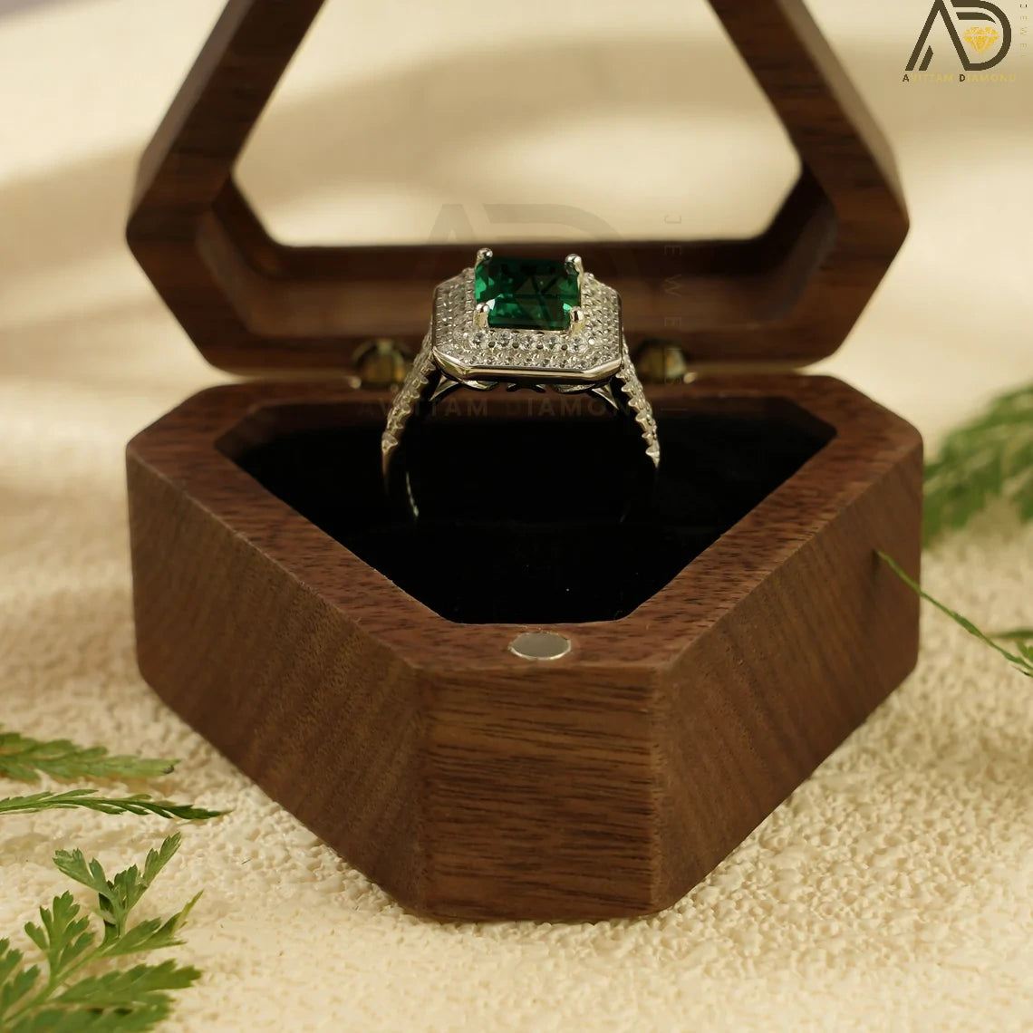Solid Gold Emerald Ring
