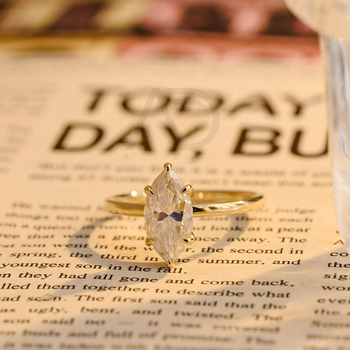 Hidden-halo/prong halo marquise moissanite engagement ring, Real solid gold solitaire marquise ring, Wedding ring for women, Anniversary gifts for wife, Marquise moissanite ring, Hidden-halo engagement ring, Prong halo moissanite ring, Solitaire wedding band, Solid gold anniversary ring, Women's jewelry, Marquise cut moissanite, Anniversary jewelry, Hidden-halo wedding ring, Real gold engagement ring, Marquise solitaire ring