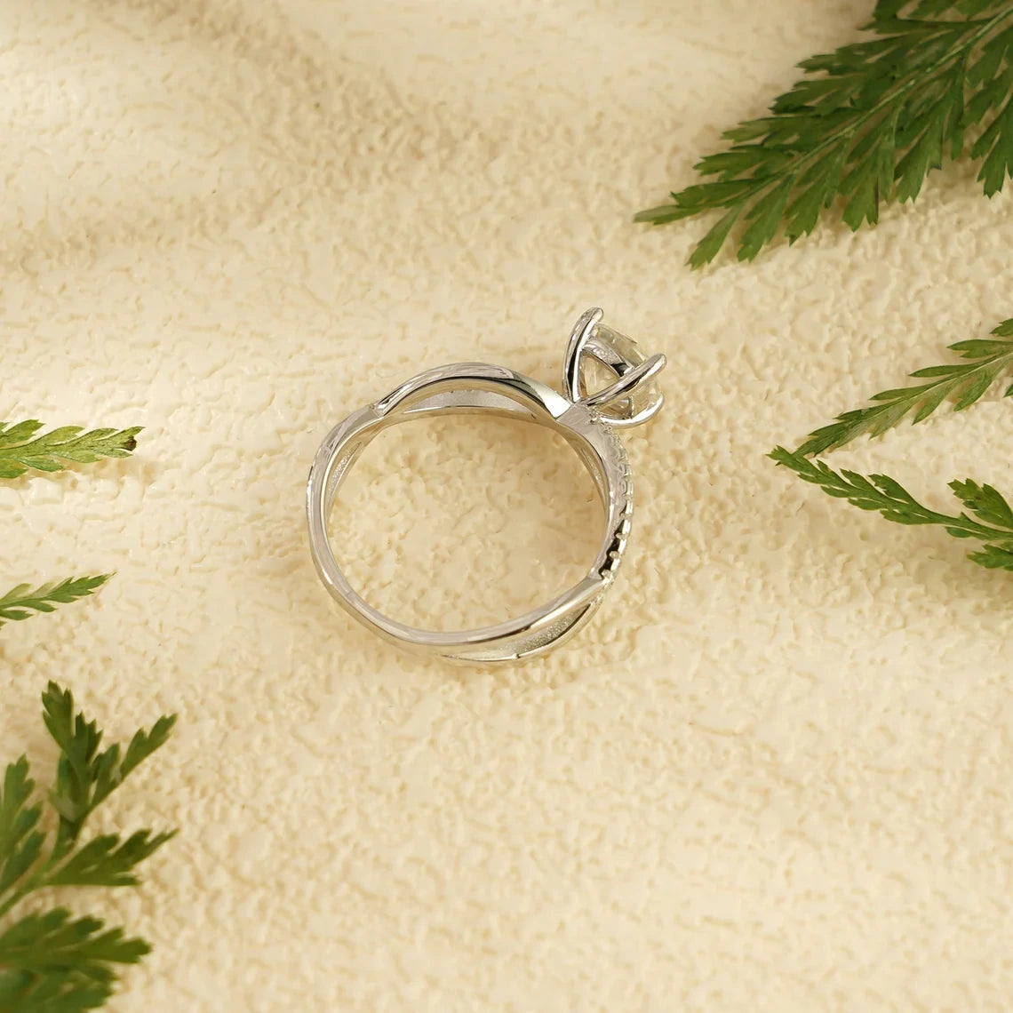 Elegant Gold Jewelry | Sparkling Moissanite Ring | Double Band