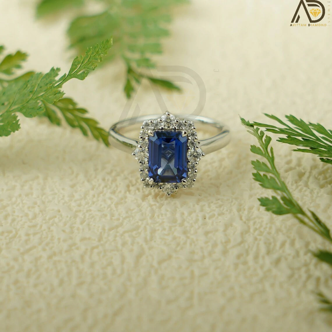Solid Gold Sapphire Engagement Ring