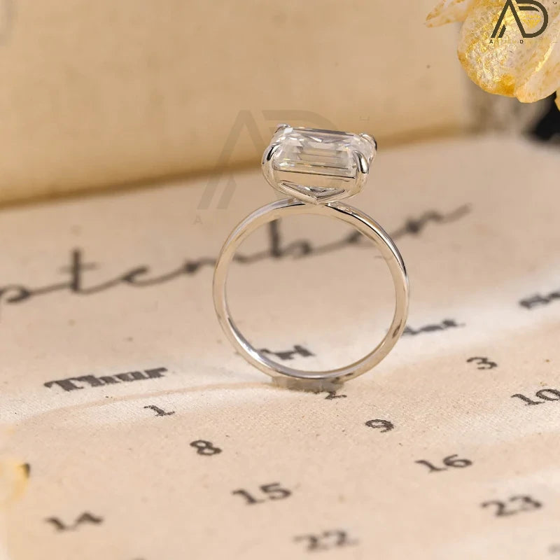 Solitaire Moissanite Ring with East West Setting