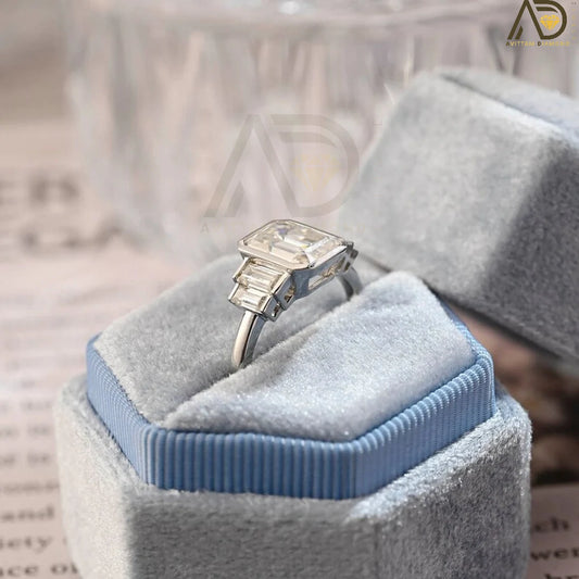 Emerald Cut Moissanite Ring