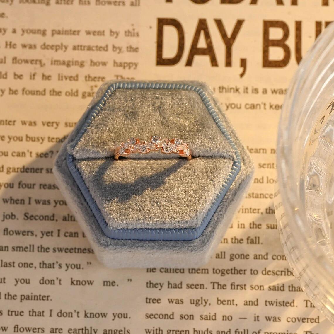 Round/Marquise Cut Moissanite Wedding Band, Solid Gold Moissanite Bridal Band, Minimalist Half-Eternity Matching Band, Women's Moissanite Ring, Customizable Fine Jewelry, Unique Matching Band, Luxurious Symbol of Love, Timeless Elegance, Romantic Anniversary Jewelry