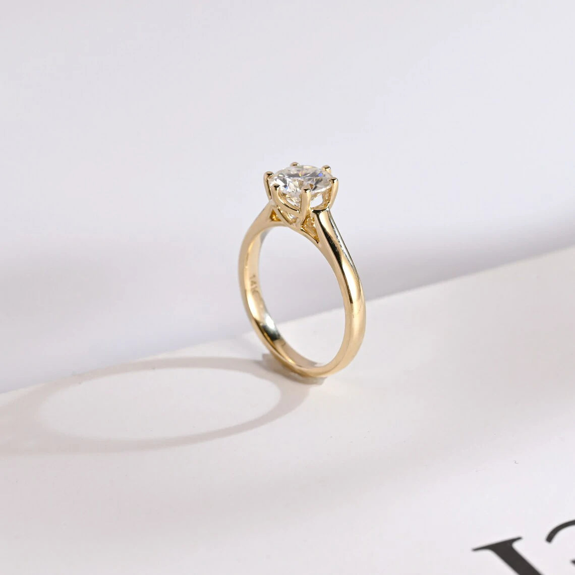 10K Gold Moissanite Ring | Elegant Gift for Women | Love Band