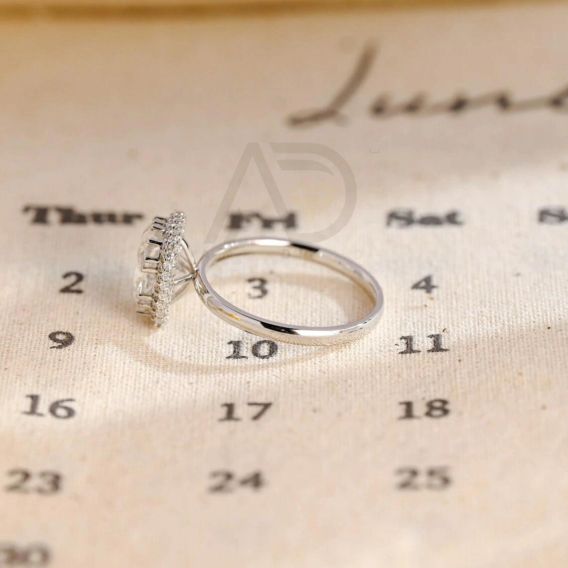 Halo vintage cushion engagement ring, Moissanite engagement ring, Gold cushion wedding ring, Promise ring for her, Anniversary gifts for women, Vintage cushion ring, Halo setting ring, Vintage-inspired jewelry, Cushion cut moissanite, Gold wedding band, Promise ring for wife, Anniversary jewelry, Unique wedding gift, Vintage halo ring, Cushion moissanite ring