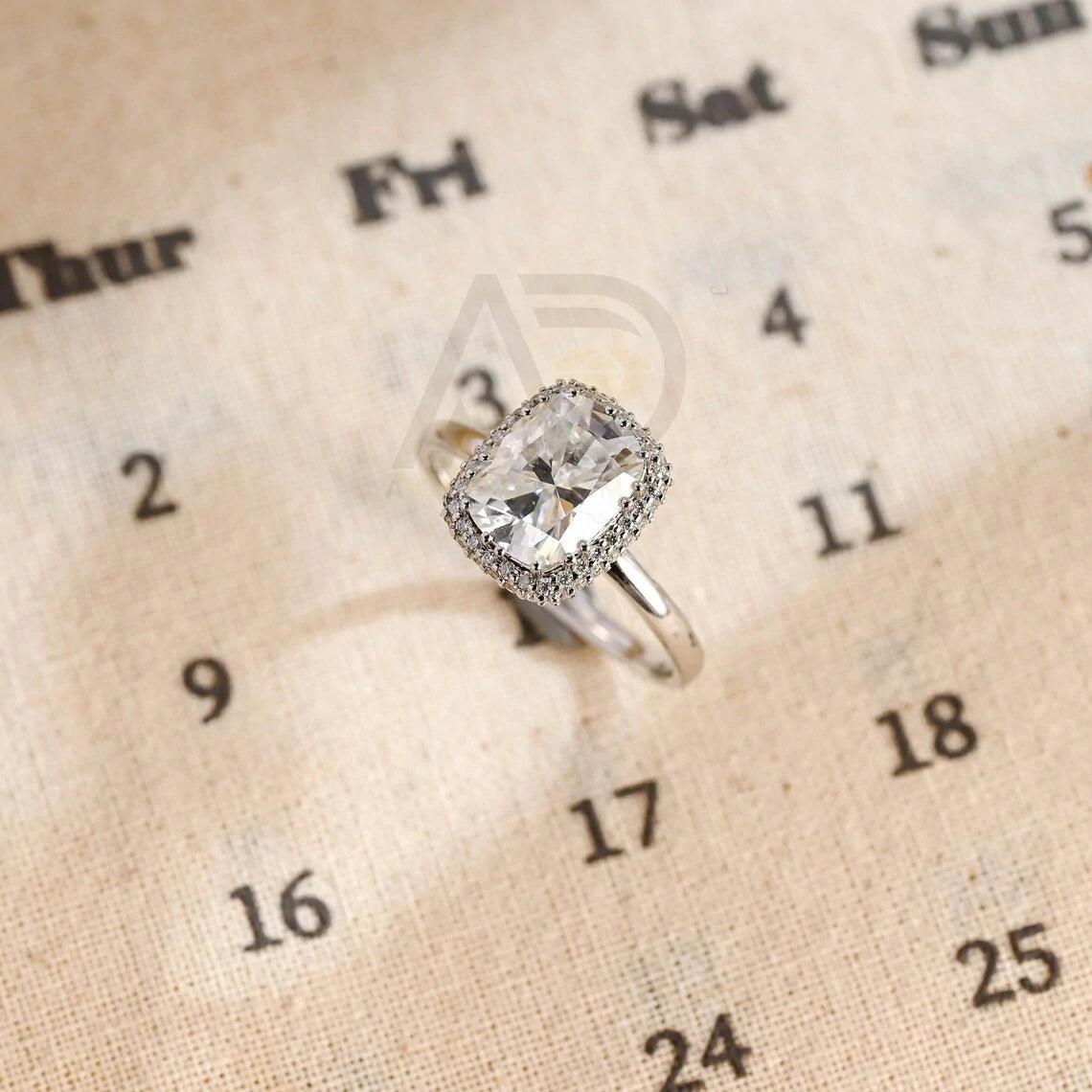 Halo vintage cushion engagement ring, Moissanite engagement ring, Gold cushion wedding ring, Promise ring for her, Anniversary gifts for women, Vintage cushion ring, Halo setting ring, Vintage-inspired jewelry, Cushion cut moissanite, Gold wedding band, Promise ring for wife, Anniversary jewelry, Unique wedding gift, Vintage halo ring, Cushion moissanite ring