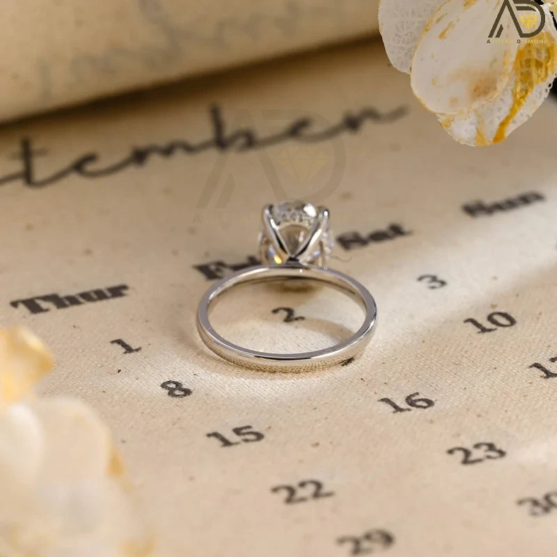 Exquisite Moissanite Engagement Ring - Oval Cut with Hidden Halo