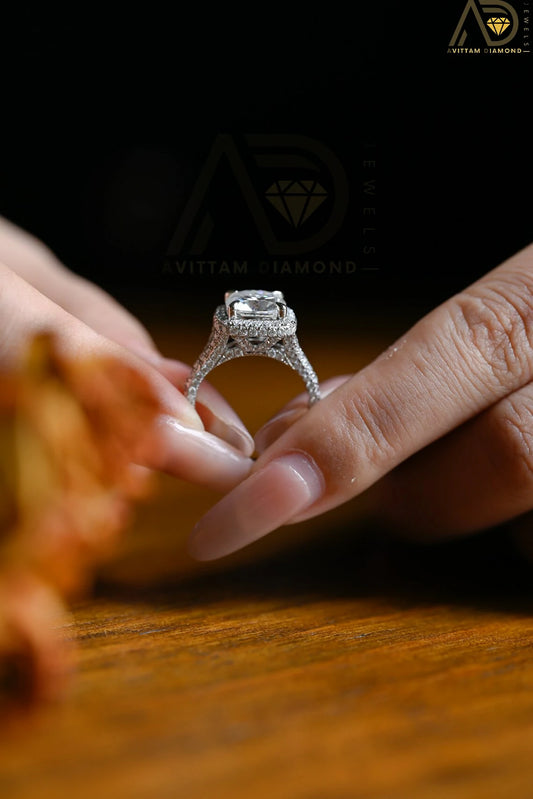Solid Gold Moissanite Ring