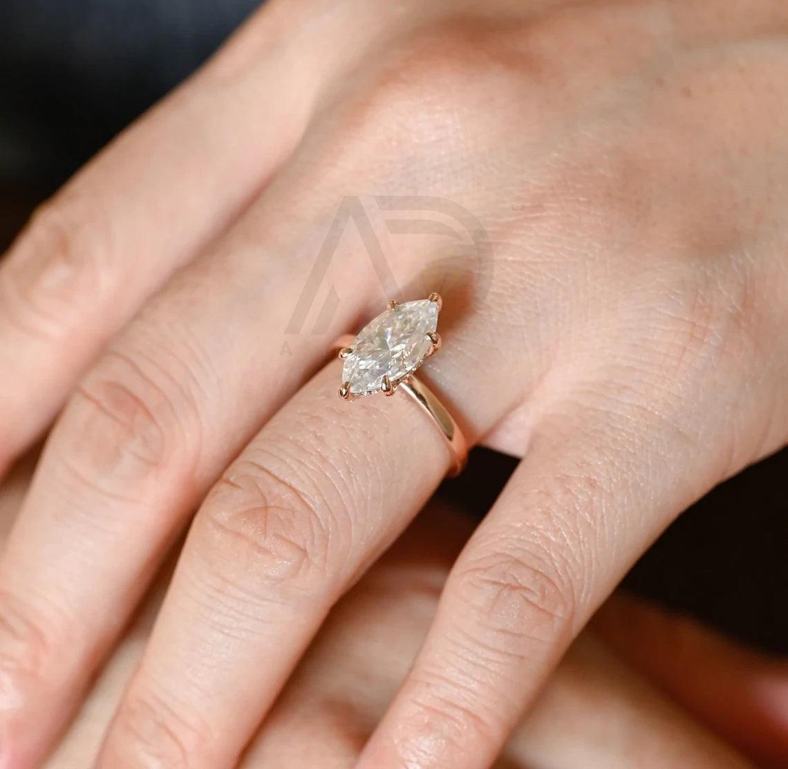 Hidden-halo/prong halo marquise moissanite engagement ring, Real solid gold solitaire marquise ring, Wedding ring for women, Anniversary gifts for wife, Marquise moissanite ring, Hidden-halo engagement ring, Prong halo moissanite ring, Solitaire wedding band, Solid gold anniversary ring, Women's jewelry, Marquise cut moissanite, Anniversary jewelry, Hidden-halo wedding ring, Real gold engagement ring, Marquise solitaire ring