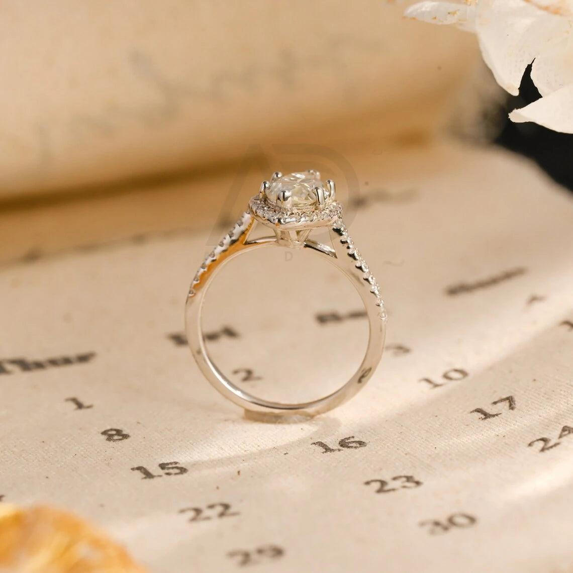 Vintage Style Marquise Cut Moissanite Ring Cathedral Engagement Ring, 10K/14K/18K Solid Gold Promise Wedding Ring, Anniversary Gift for Women