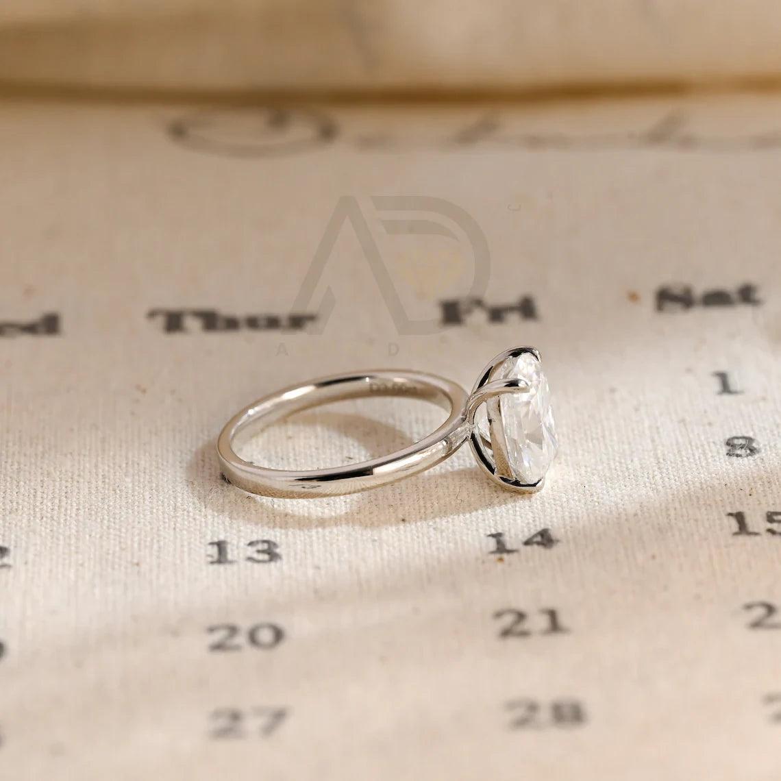Solitaire elongated cushion cut moissanite engagement ring, Promise ring, Real gold anniversary classic cushion shape wedding ring, 10K gold ring, 14K gold ring, 18K gold ring, Cushion cut moissanite ring, Anniversary ring, Wedding band.