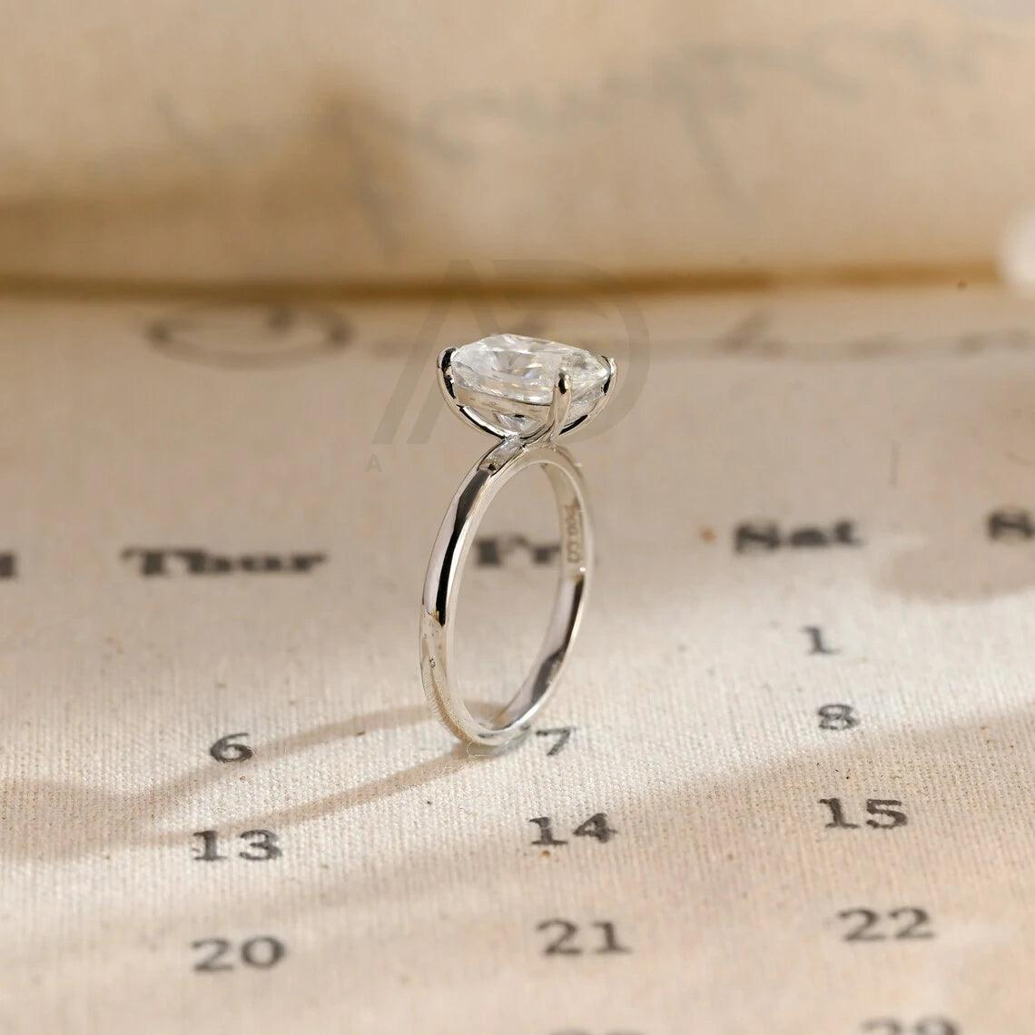 Solitaire elongated cushion cut moissanite engagement ring, Promise ring, Real gold anniversary classic cushion shape wedding ring, 10K gold ring, 14K gold ring, 18K gold ring, Cushion cut moissanite ring, Anniversary ring, Wedding band.