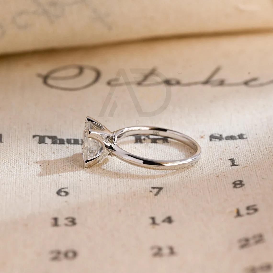 Solitaire princess cut moissanite engagement ring, Dainty classic knife edge promise ring, Handmade ring, Anniversary gift for woman wife, Princess cut moissanite ring, Classic promise ring, Anniversary jewelry, Bridal ring.