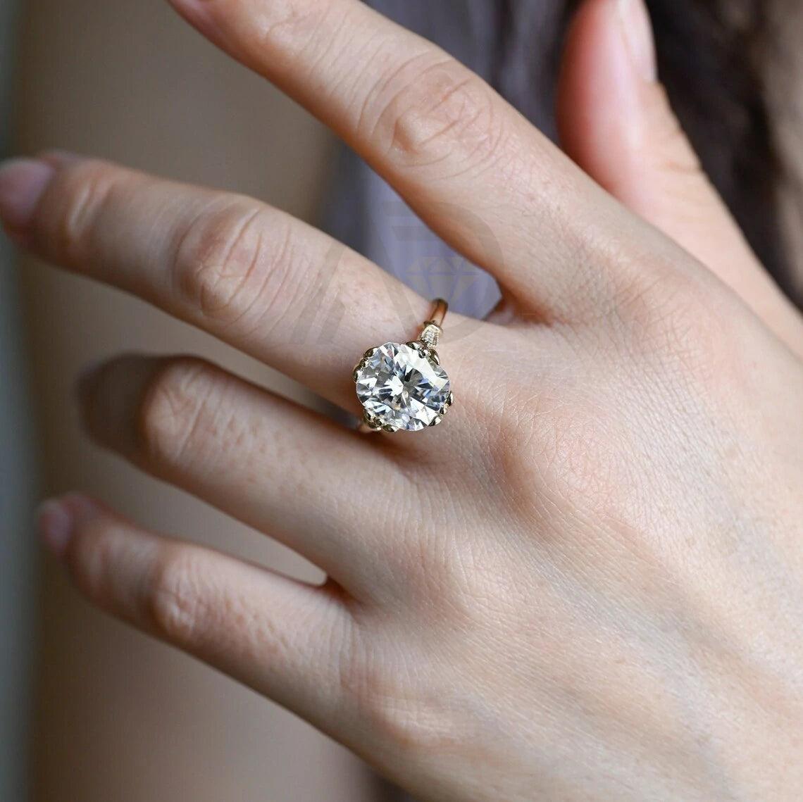 Cushion Moissanite Engagement Ring, Solid Gold Vintage Ring, Cushion Cut Wedding Ring, Special Anniversary Rings for Wife, Gold Travel Rings, Engagement Ring, Vintage Ring, Wedding Ring, Anniversary Rings, Wife's Jewelry, Travel-inspired Rings, Moissanite Ring, Solid Gold Ring, Vintage Style Ring, Anniversary Gift.