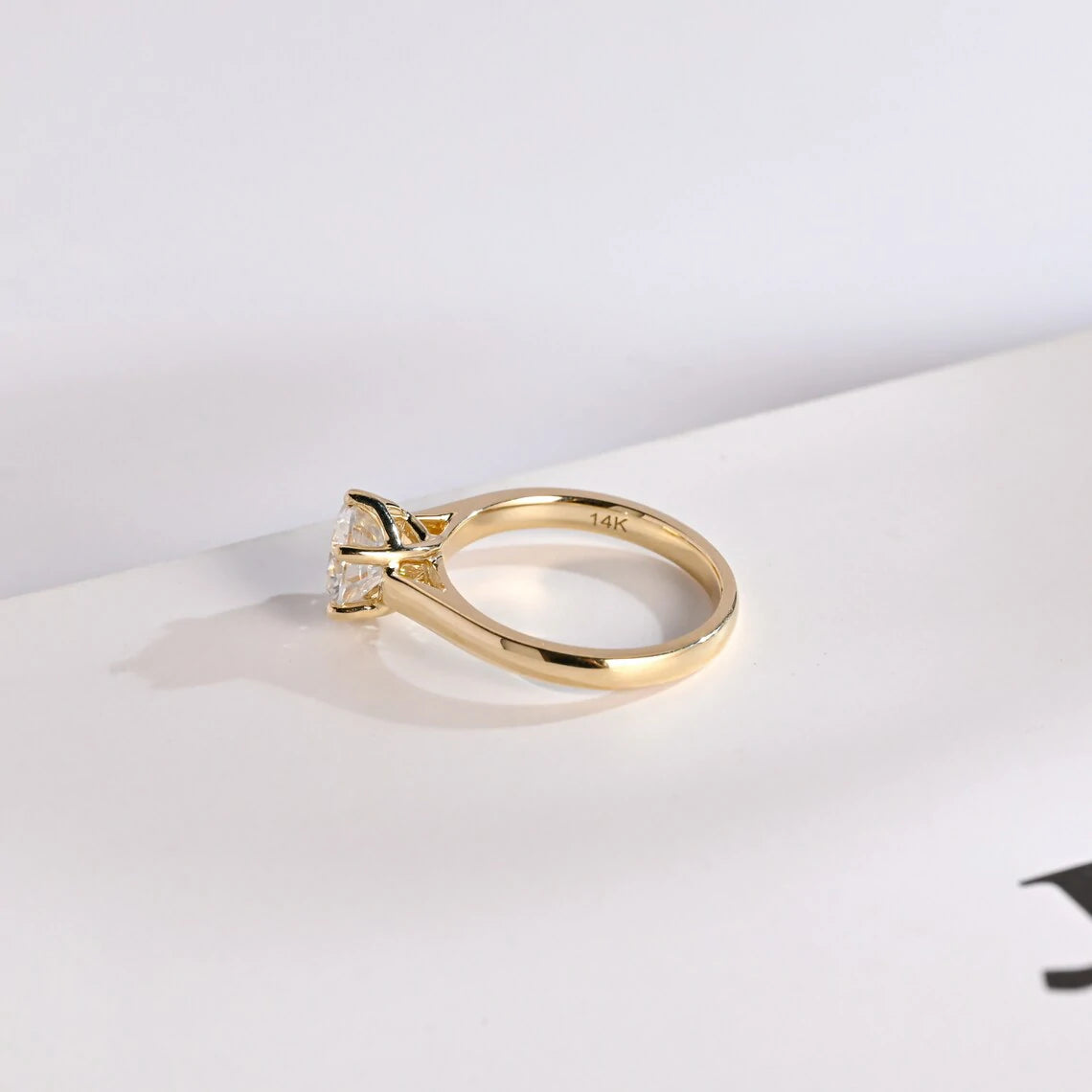 Dainty Engagement Ring | Solid Gold Minimal Style | Moissanite