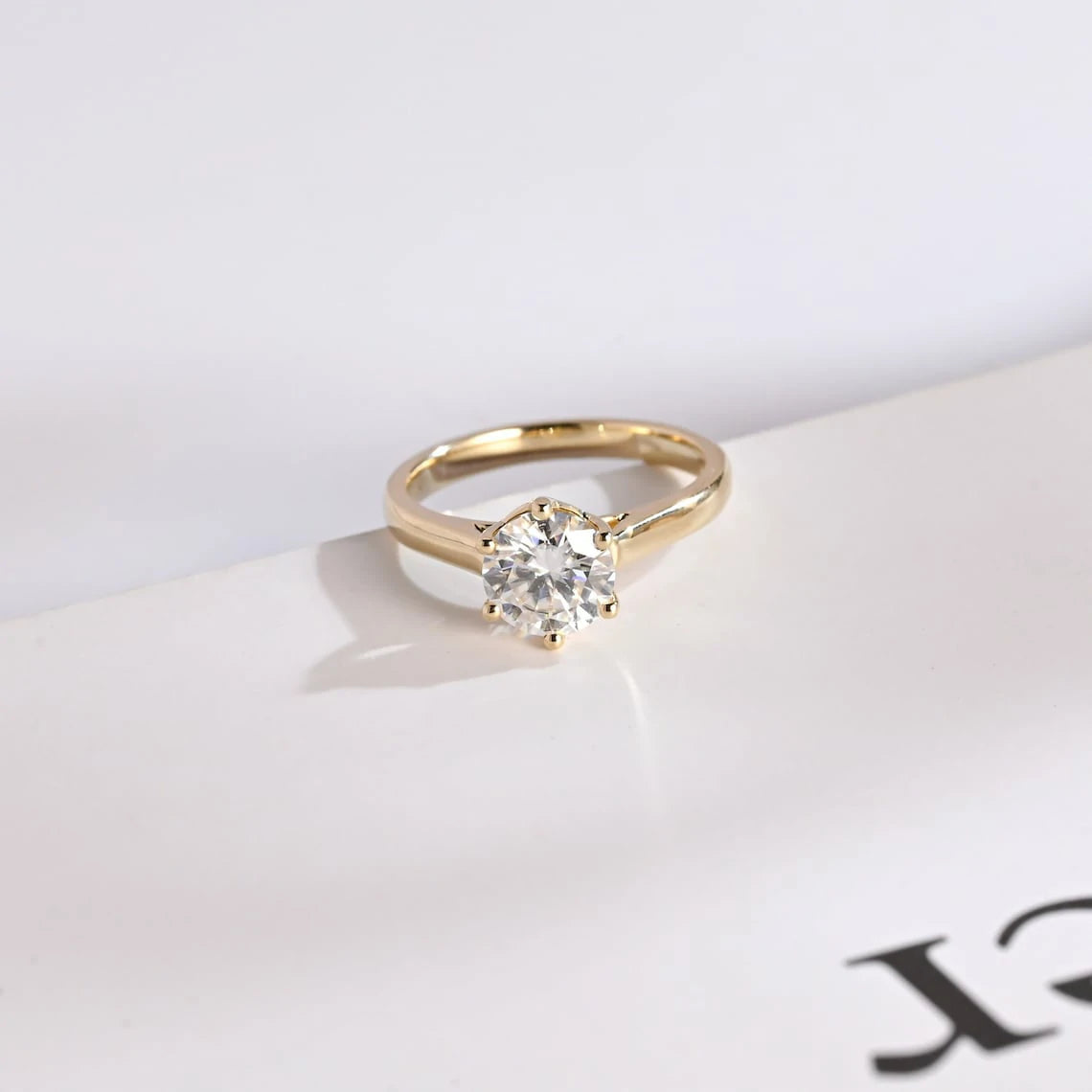 Minimalist Gold Ring | Round Cut Sparkle | Promise Ring for Her